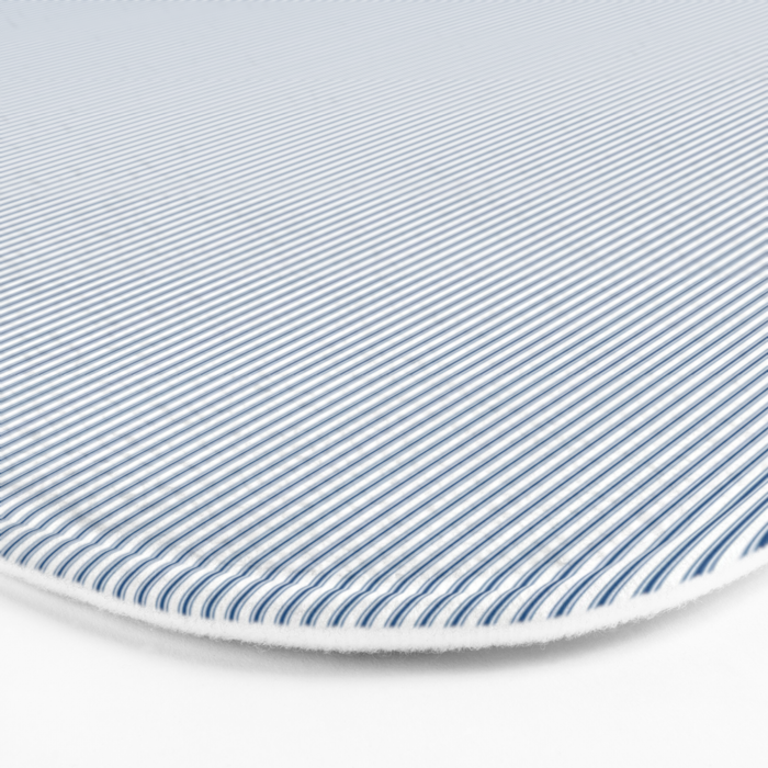 Classic Blue Mini Vertical Mattress Ticking Stripe Pattern Bath Mat Gallery Image 3