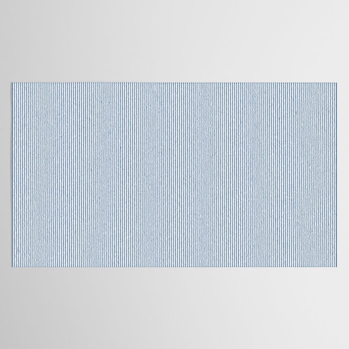 Classic Blue Mini Vertical Mattress Ticking Stripe Pattern Tablecloth Gallery Image 2