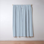 Classic Blue Mini Vertical Mattress Ticking Stripe Pattern Window Curtain Gallery Image 3