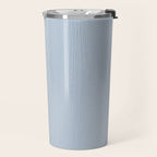 Classic Blue Mini Vertical Mattress Ticking Stripe Pattern Travel Mug Gallery Image 2
