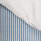 Classic Blue Mini Vertical Mattress Ticking Stripe Pattern Comforter Gallery Image 4