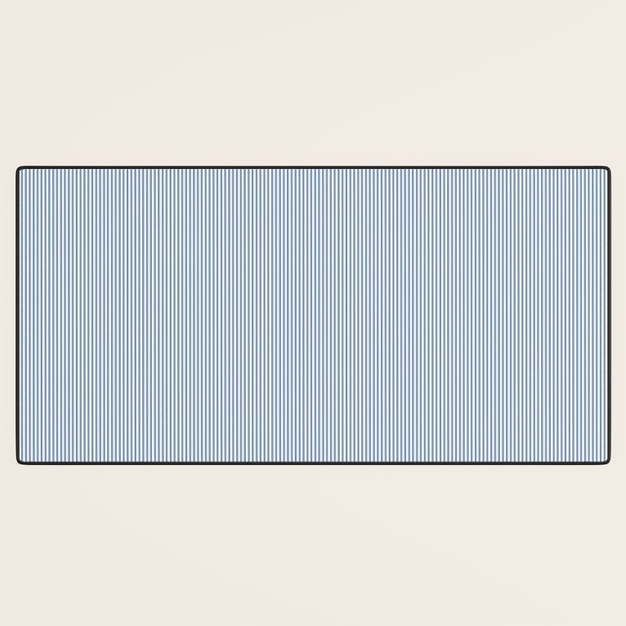 Classic Blue Mini Vertical Mattress Ticking Stripe Pattern Desk Mat Gallery Image 3