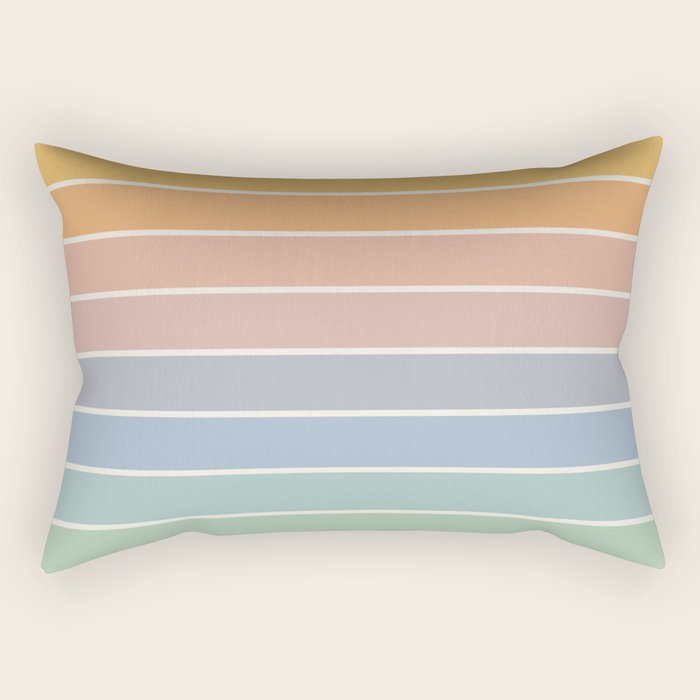 Gradient Arch XIII Retro Mid Century Modern Rainbow Rectangular Pillow Gallery Image 1
