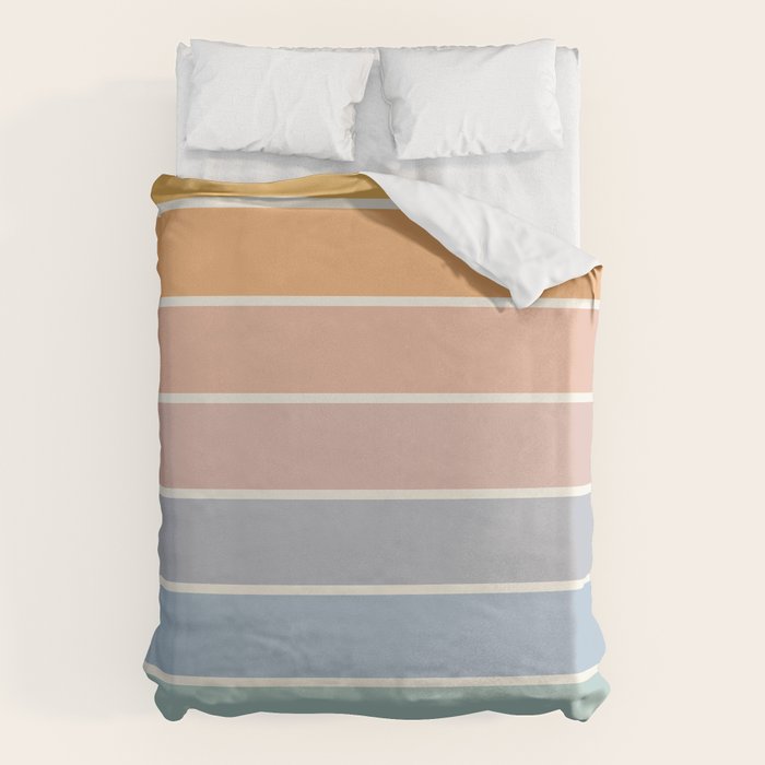 Gradient Arch XIII Retro Mid Century Modern Rainbow Duvet Cover Gallery Image 6