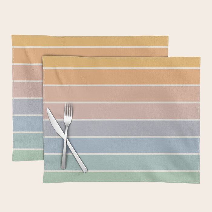 Gradient Arch XIII Retro Mid Century Modern Rainbow Placemat Gallery Image 1