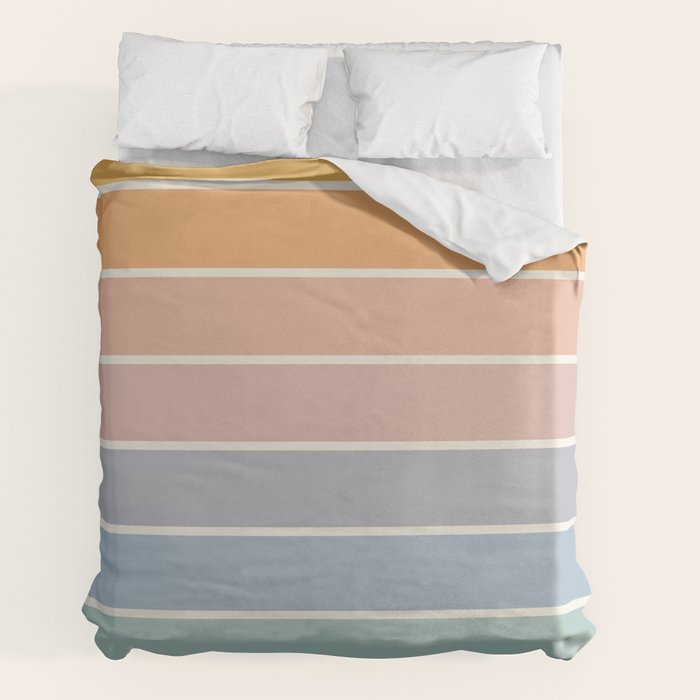 Gradient Arch XIII Retro Mid Century Modern Rainbow Duvet Cover Gallery Image 2