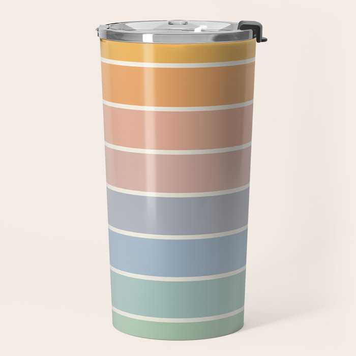 Gradient Arch XIII Retro Mid Century Modern Rainbow Travel Mug Gallery Image 2