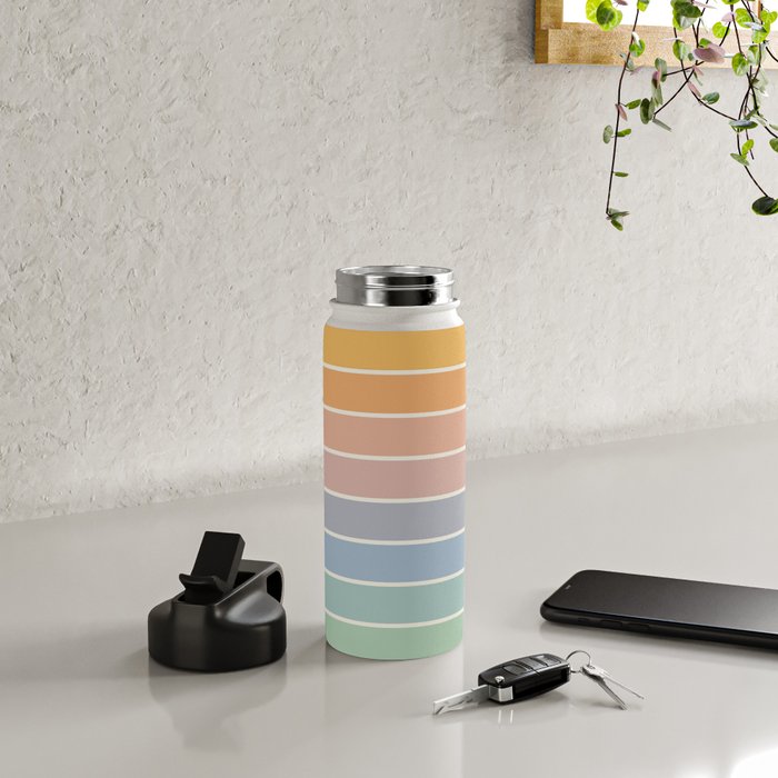 Gradient Arch XIII Retro Mid Century Modern Rainbow Water Bottle Gallery Image 4
