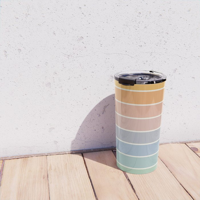Gradient Arch XIII Retro Mid Century Modern Rainbow Travel Mug Gallery Image 4