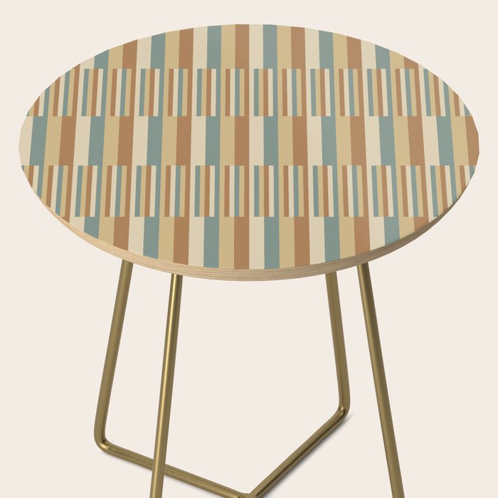 Mixed Stripes Pattern XXIII Natural Boho Side Table Gallery Image 2