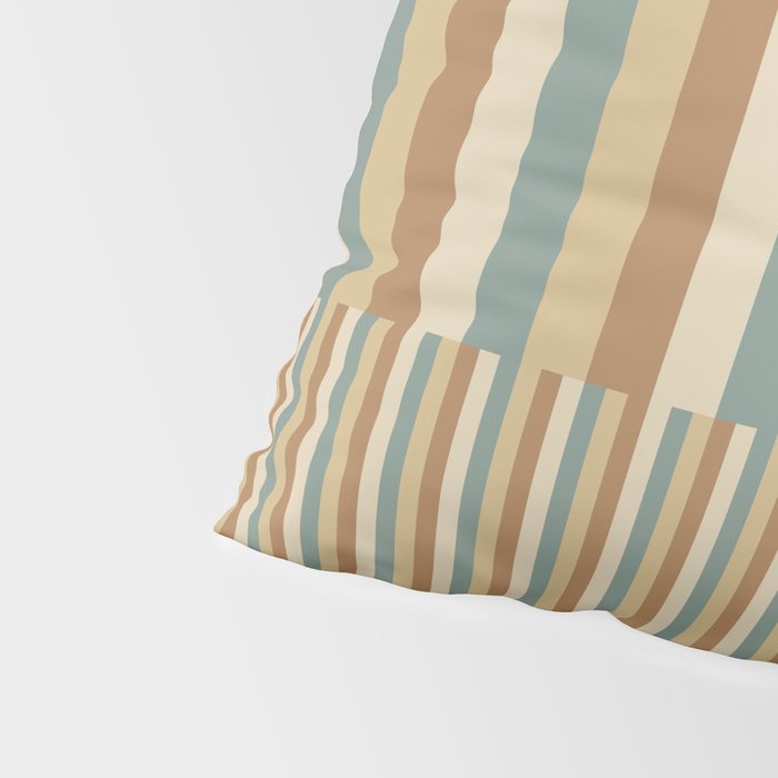 Mixed Stripes Pattern XXIII Natural Boho Pillow Sham Gallery Image 4