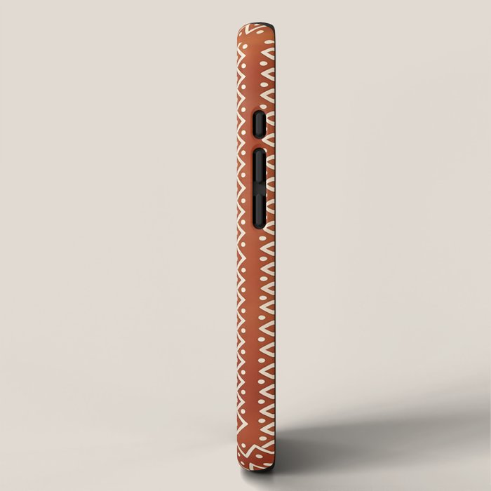 Geometric Tribal Pattern on Terracotta iPhone Case Gallery Image 2