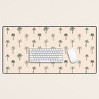 Summer palm tree doodle art pattern Desk Mat Gallery Image 1