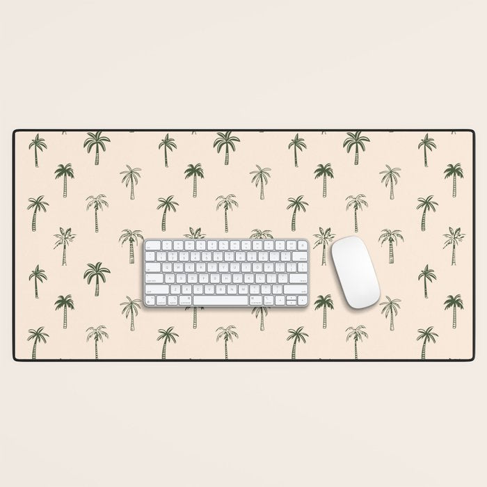 Summer palm tree doodle art pattern Desk Mat Gallery Image 1