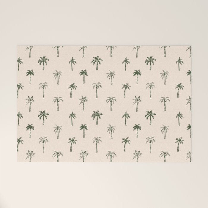 Summer palm tree doodle art pattern Welcome Mat Gallery Image 1