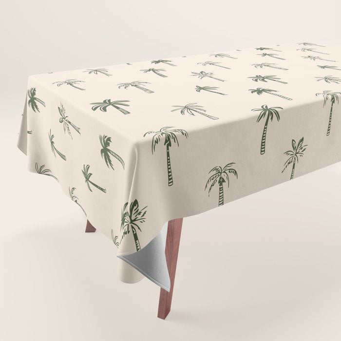 Summer palm tree doodle art pattern Tablecloth Gallery Image 1
