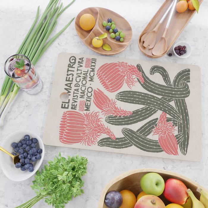 Cactus, El Maestro, Vintage Mexico Travel Poster Cutting Board Gallery Image 2