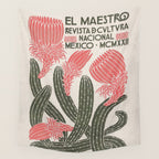 Cactus, El Maestro, Vintage Mexico Travel Poster Wall Tapestry Gallery Image 4