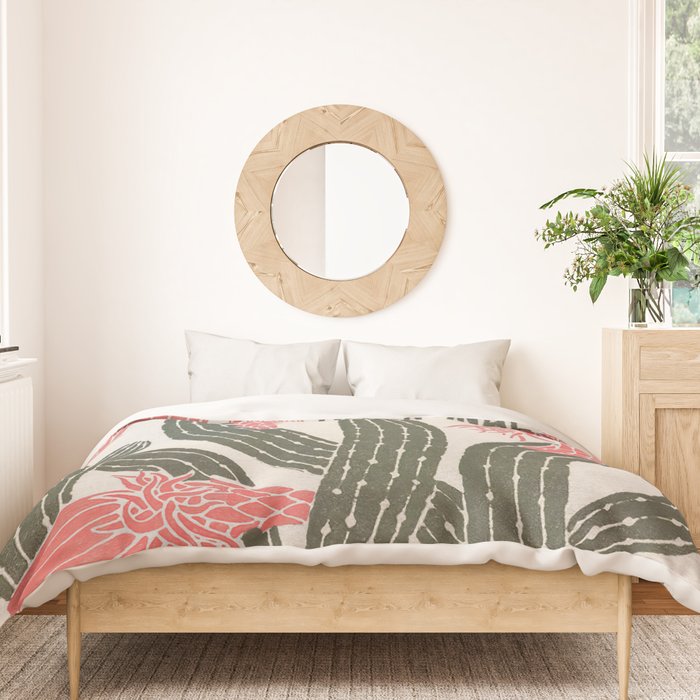 Cactus, El Maestro, Vintage Mexico Travel Poster Duvet Cover Gallery Image 3