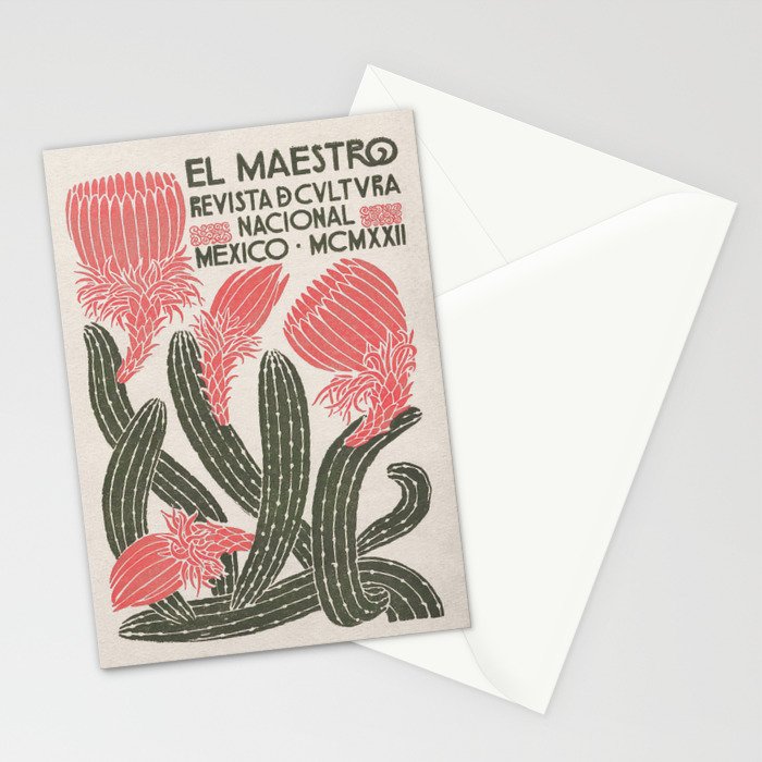 Cactus, El Maestro, Vintage Mexico Travel Poster Stationery Card Gallery Image 2