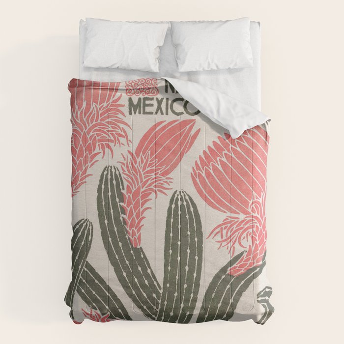 Cactus, El Maestro, Vintage Mexico Travel Poster Comforter Gallery Image 6