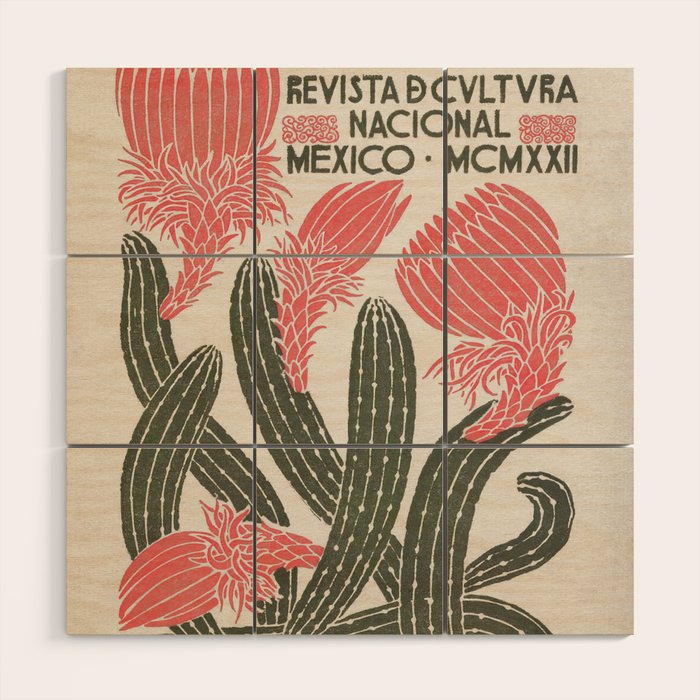 Cactus, El Maestro, Vintage Mexico Travel Poster Wood Wall Art Gallery Image 1