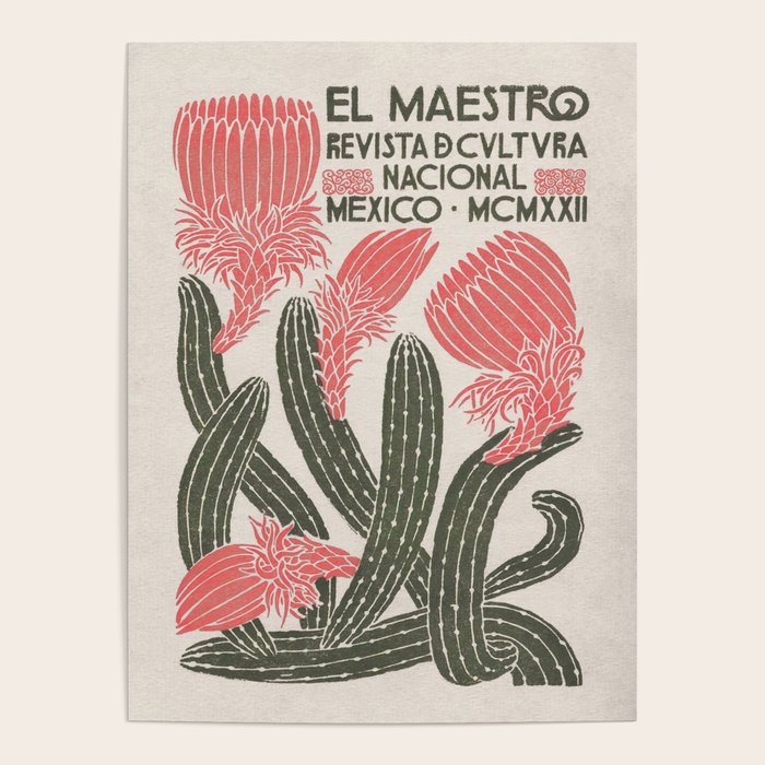Cactus, El Maestro, Vintage Mexico Travel Poster Poster Gallery Image 4