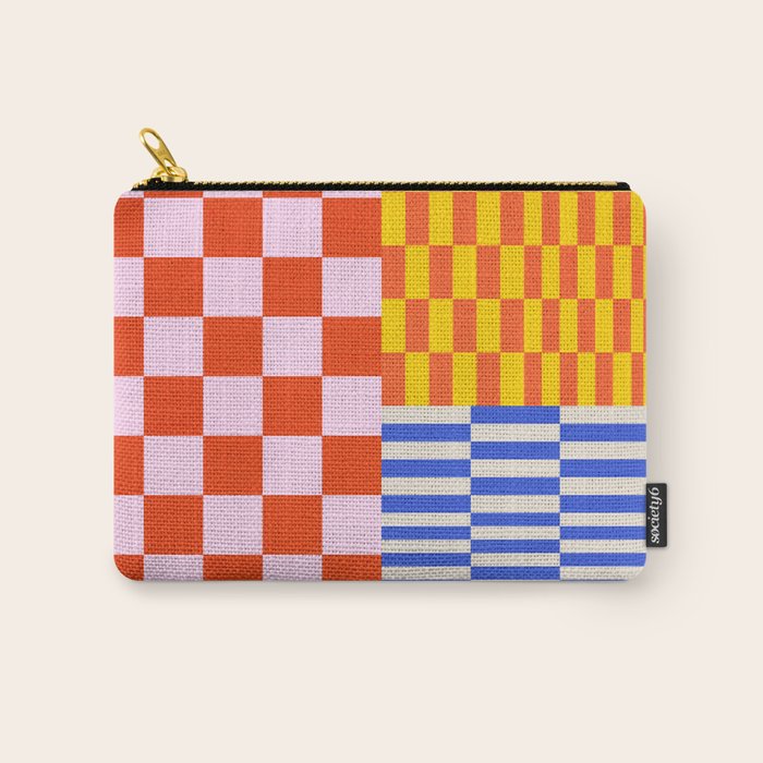 Retro Checkerboard Collage 03 Carry All Pouch Gallery Image 1