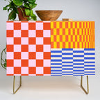 Retro Checkerboard Collage 03 Credenza Gallery Image 1