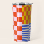 Retro Checkerboard Collage 03 Travel Mug Gallery Image 1