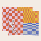 Retro Checkerboard Collage 03 Placemat Gallery Image 1