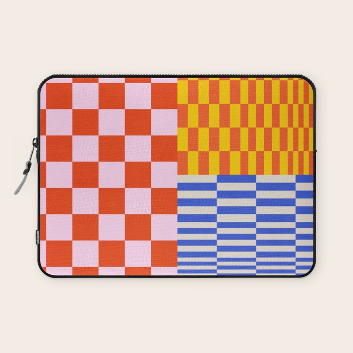 Retro Checkerboard Collage 03 Laptop Sleeve Gallery Image 1