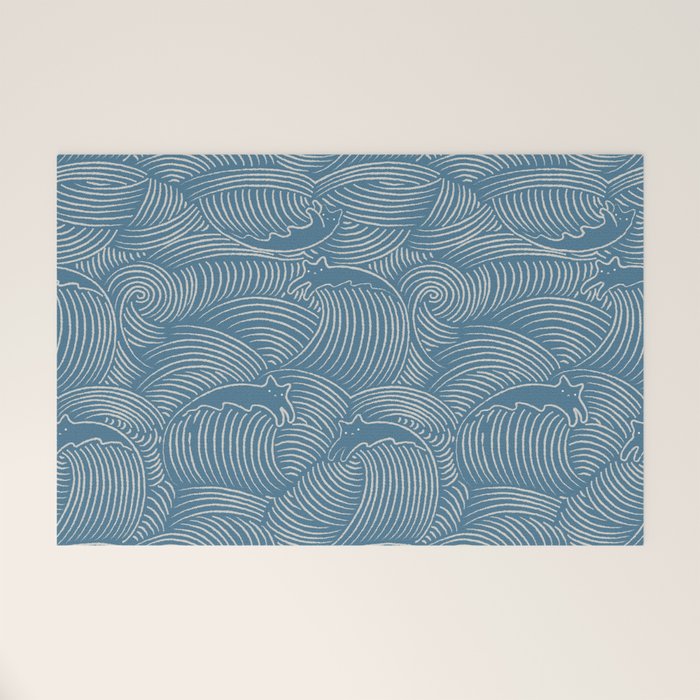 Cat Waves Pattern 2 Welcome Mat Gallery Image 1