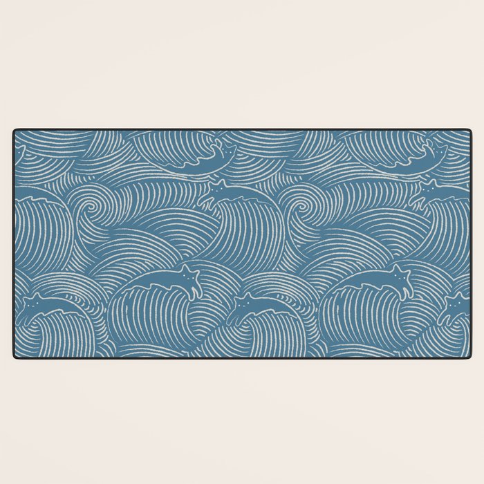 Cat Waves Pattern 2 Desk Mat Gallery Image 3