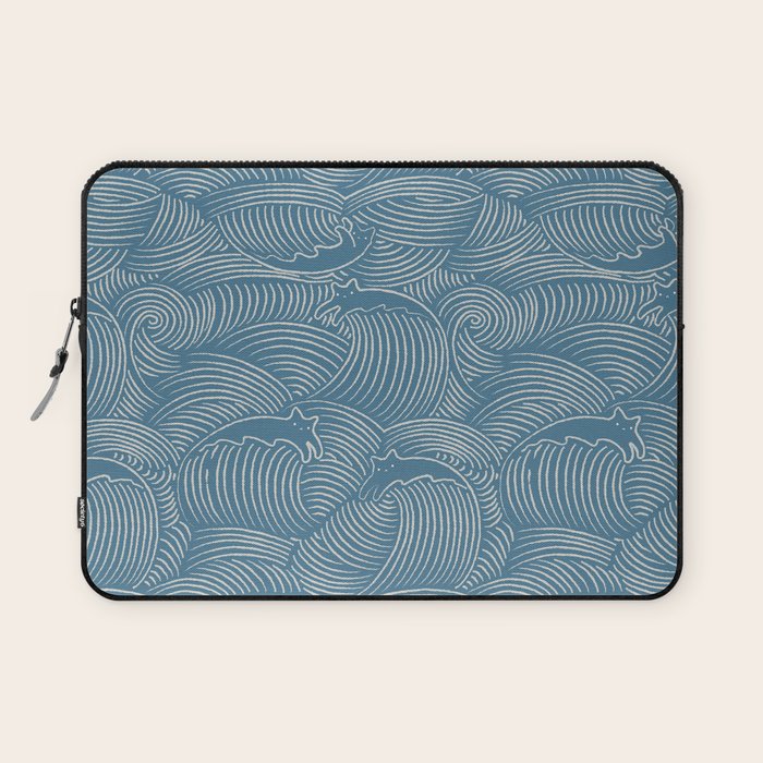 Cat Waves Pattern 2 Laptop Sleeve Gallery Image 1