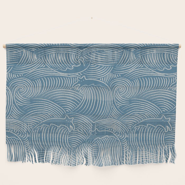 Cat Waves Pattern 2 Wall Hanging Gallery Image 1