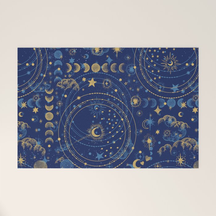 Pattern mystic celestial dark A Welcome Mat Gallery Image 1