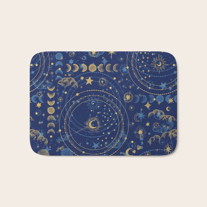 Pattern mystic celestial dark A Bath Mat Gallery Image 1