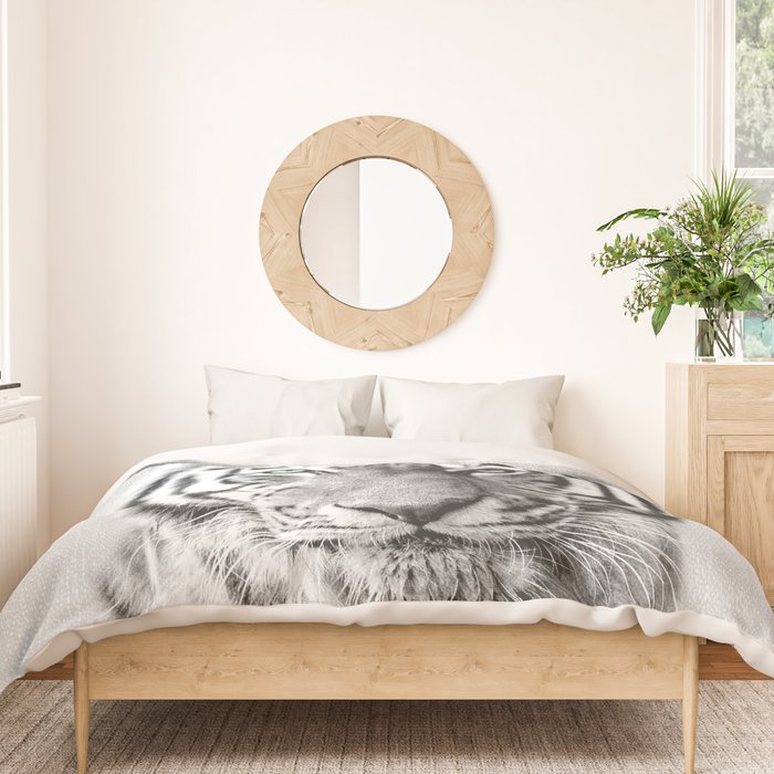 Tiger - Black & White Duvet Cover Gallery Image 3