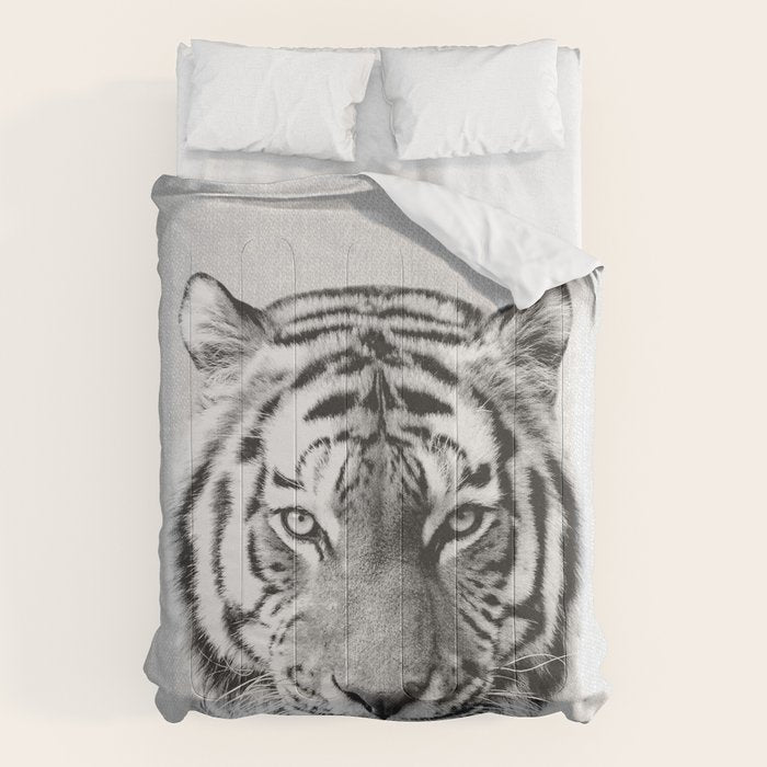 Tiger - Black & White Comforter Gallery Image 1