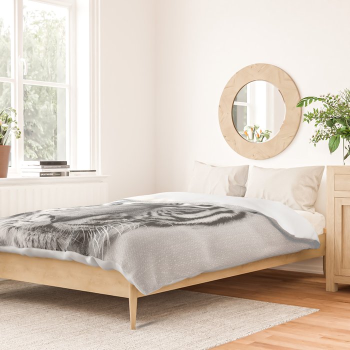 Tiger - Black & White Duvet Cover Gallery Image 2