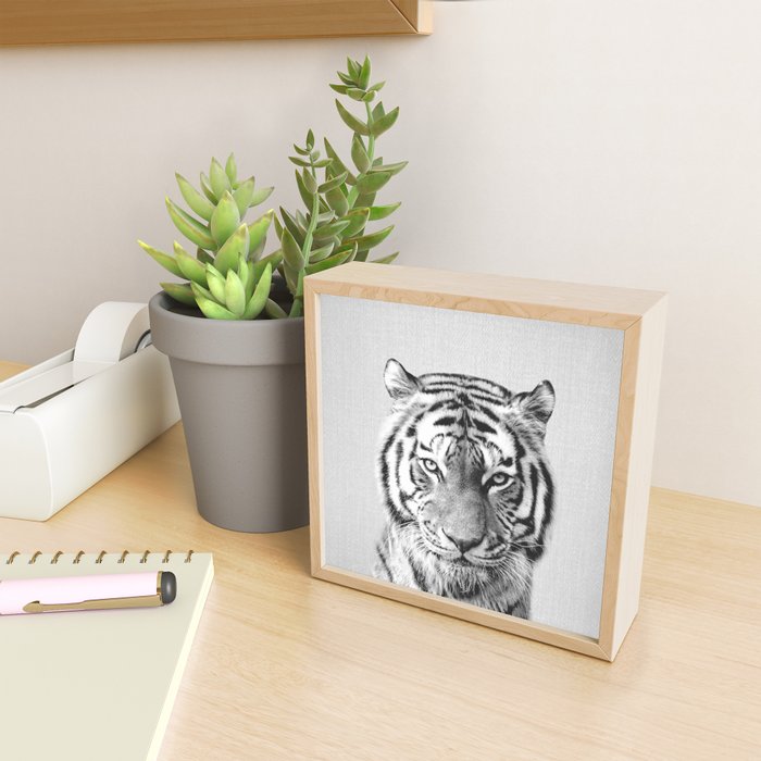 Tiger - Black & White Mini Art Print Gallery Image 2