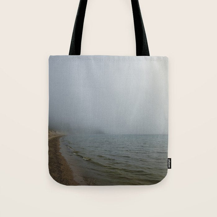 Walking Meditation x Michigan photograph travel photo water Tote Bag Gallery Image 1