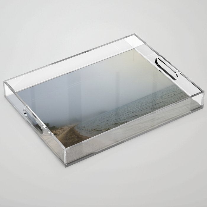 Walking Meditation x Michigan photograph travel photo water Acrylic Tray Gallery Image 1