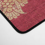 Vintage Distressed Red Floral Desk Mat Gallery Image 4