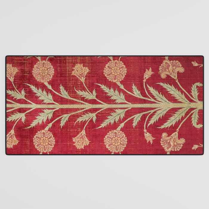 Vintage Distressed Red Floral Desk Mat Gallery Image 3