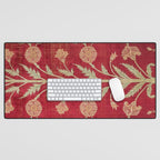 Vintage Distressed Red Floral Desk Mat Gallery Image 1