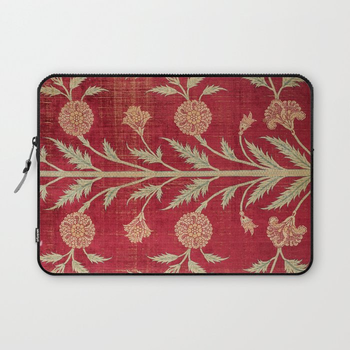 Vintage Distressed Red Floral Laptop Sleeve Gallery Image 1