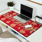 Vintage Distressed Red Floral Desk Mat Gallery Image 2