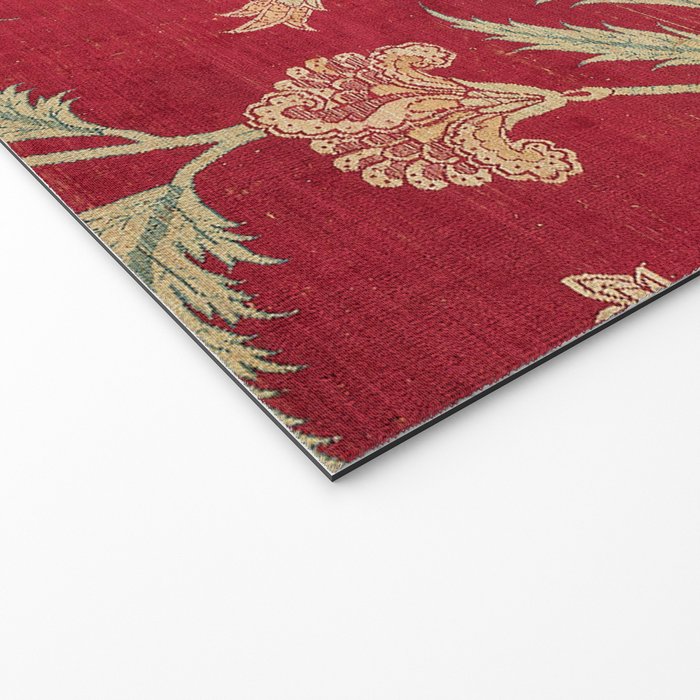 Vintage Distressed Red Floral Welcome Mat Gallery Image 2